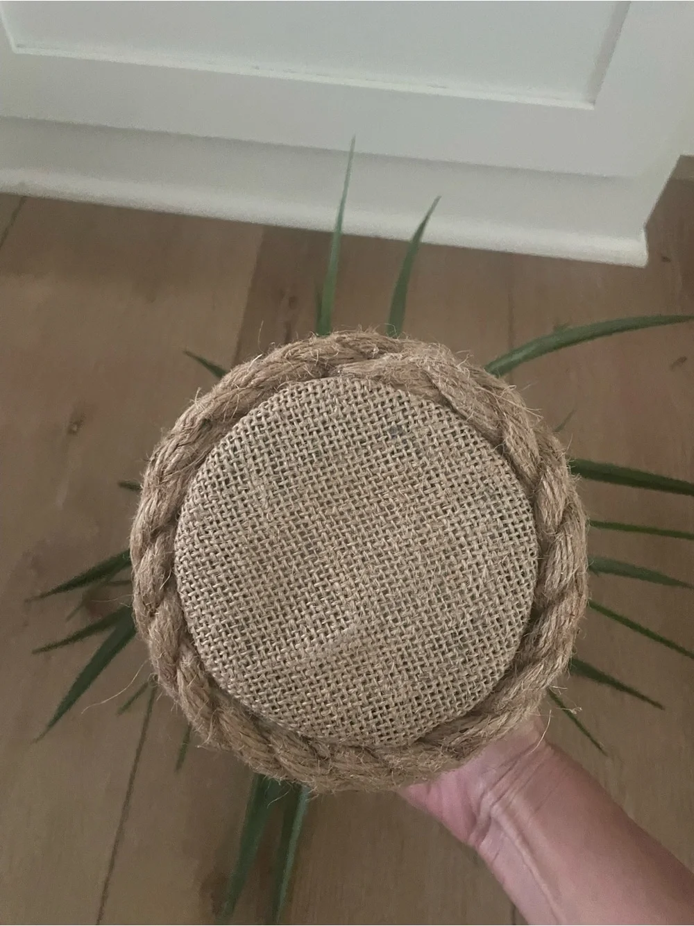 Natural Jute Rope Planter with Green Artificial Grass